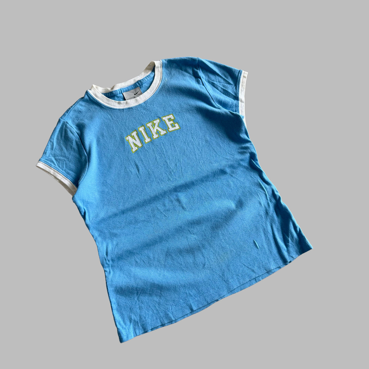 Y2K Nike Spell Out Ringer Baby Tee - M