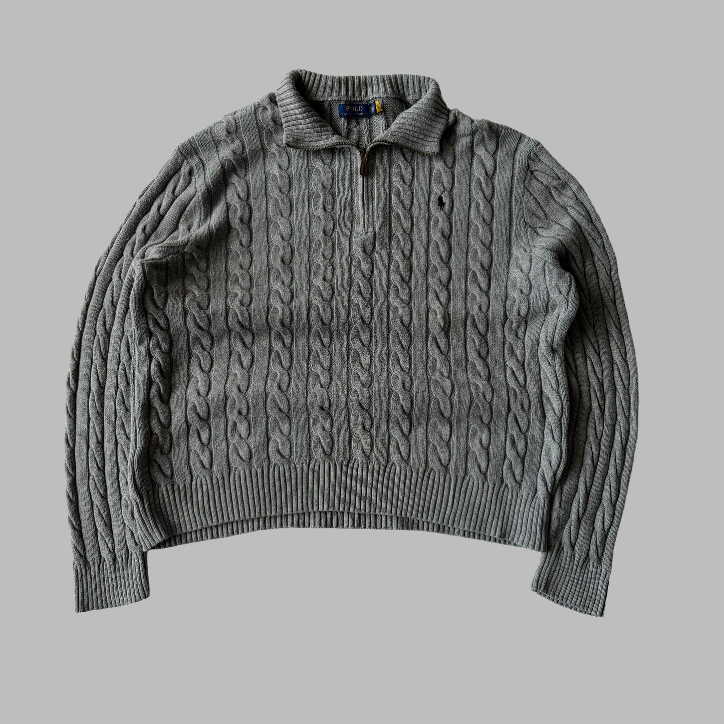Ralph Lauren Cable Knit Quarter Zip - XXL