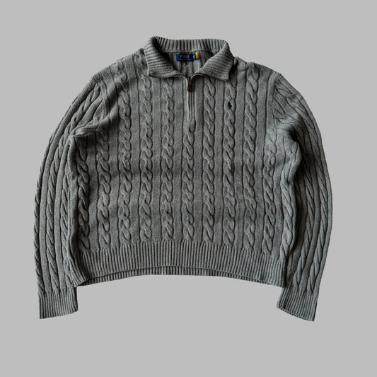 Ralph Lauren Cable Knit Quarter Zip - XXL