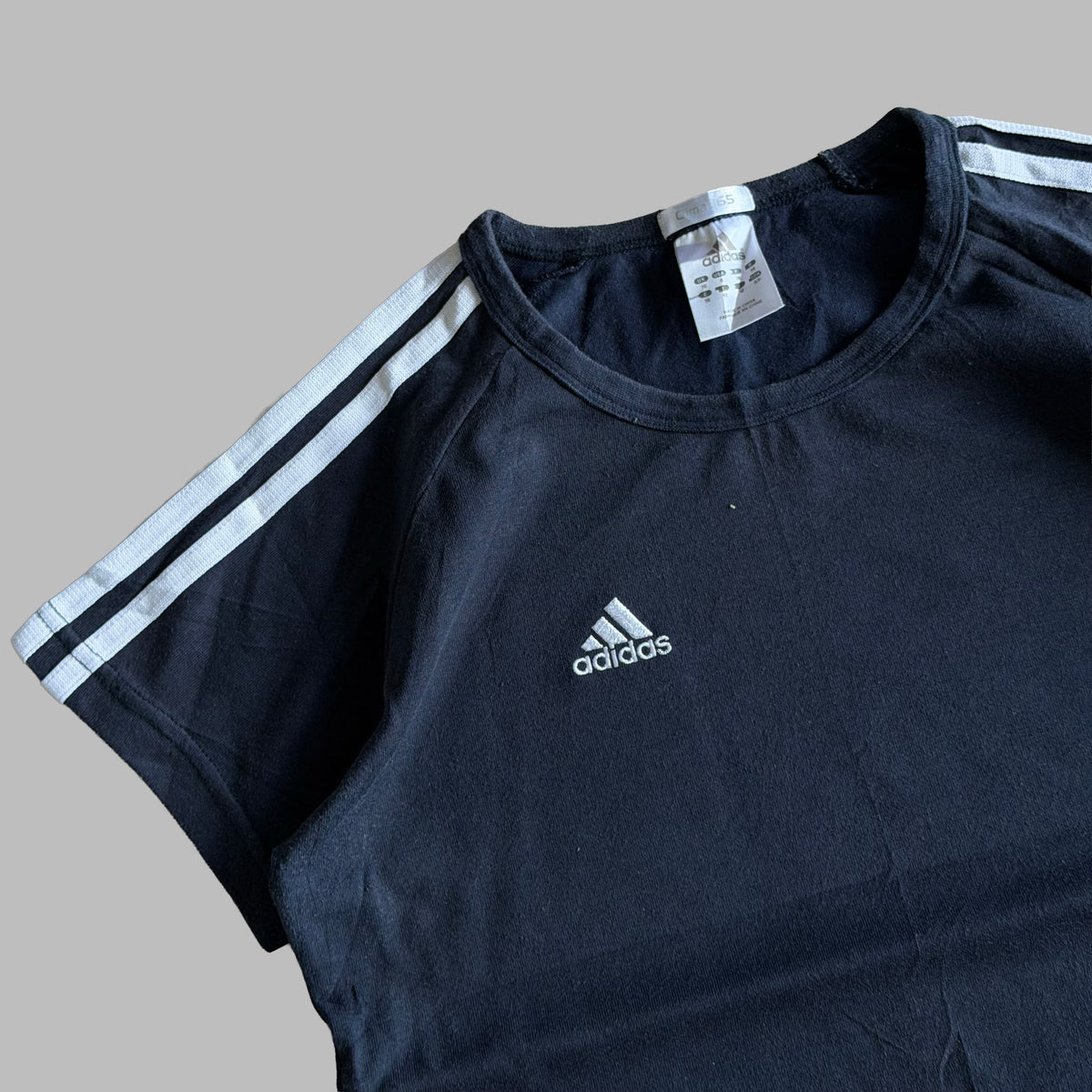 Y2K Adidas Three Stripe Baby Tee - M
