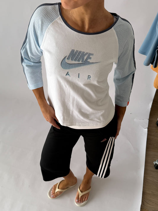 Y2K Nike Mesh Panel Long Sleeve Top - S/M