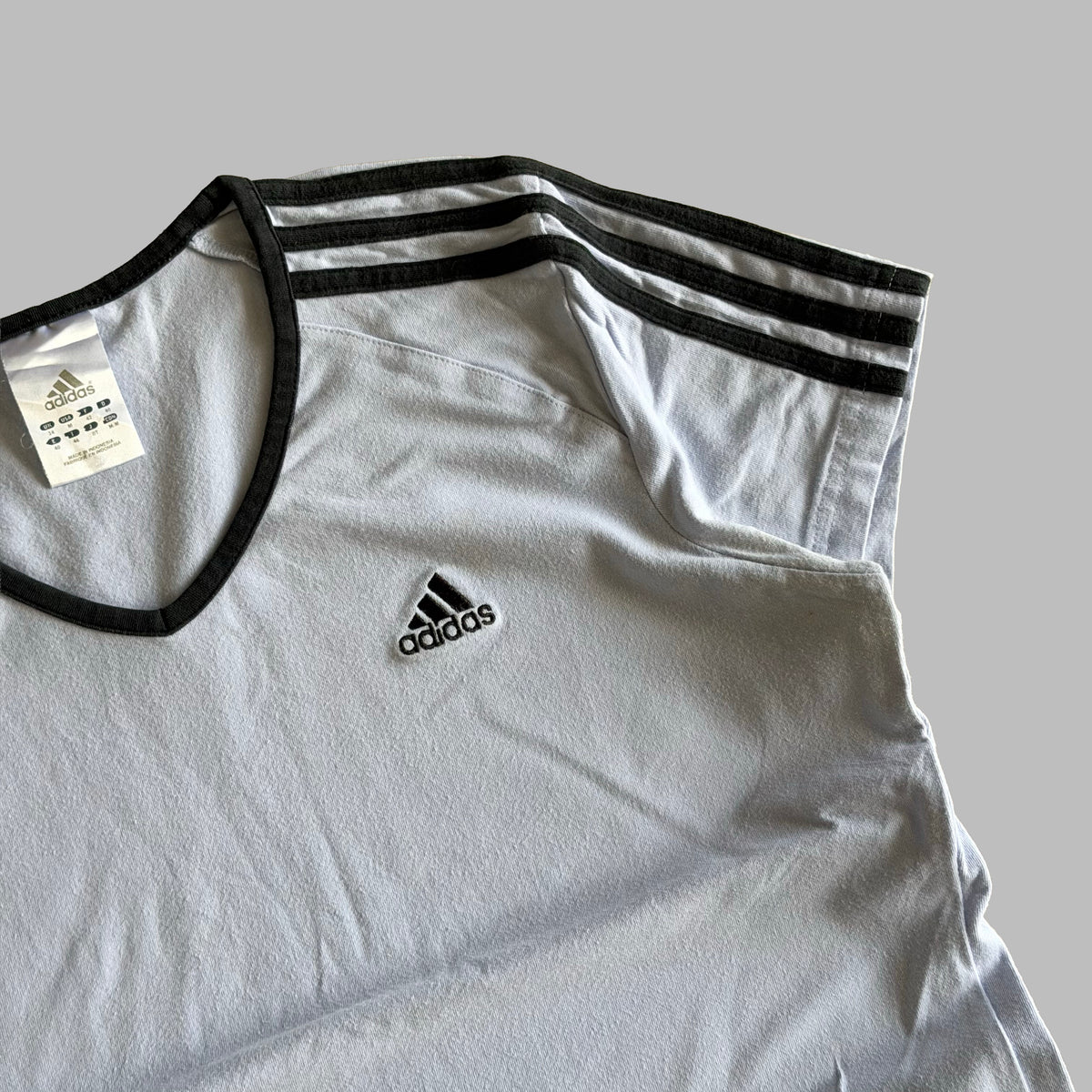 Y2K Adidas Ringer Spell Out Baby Tee - M