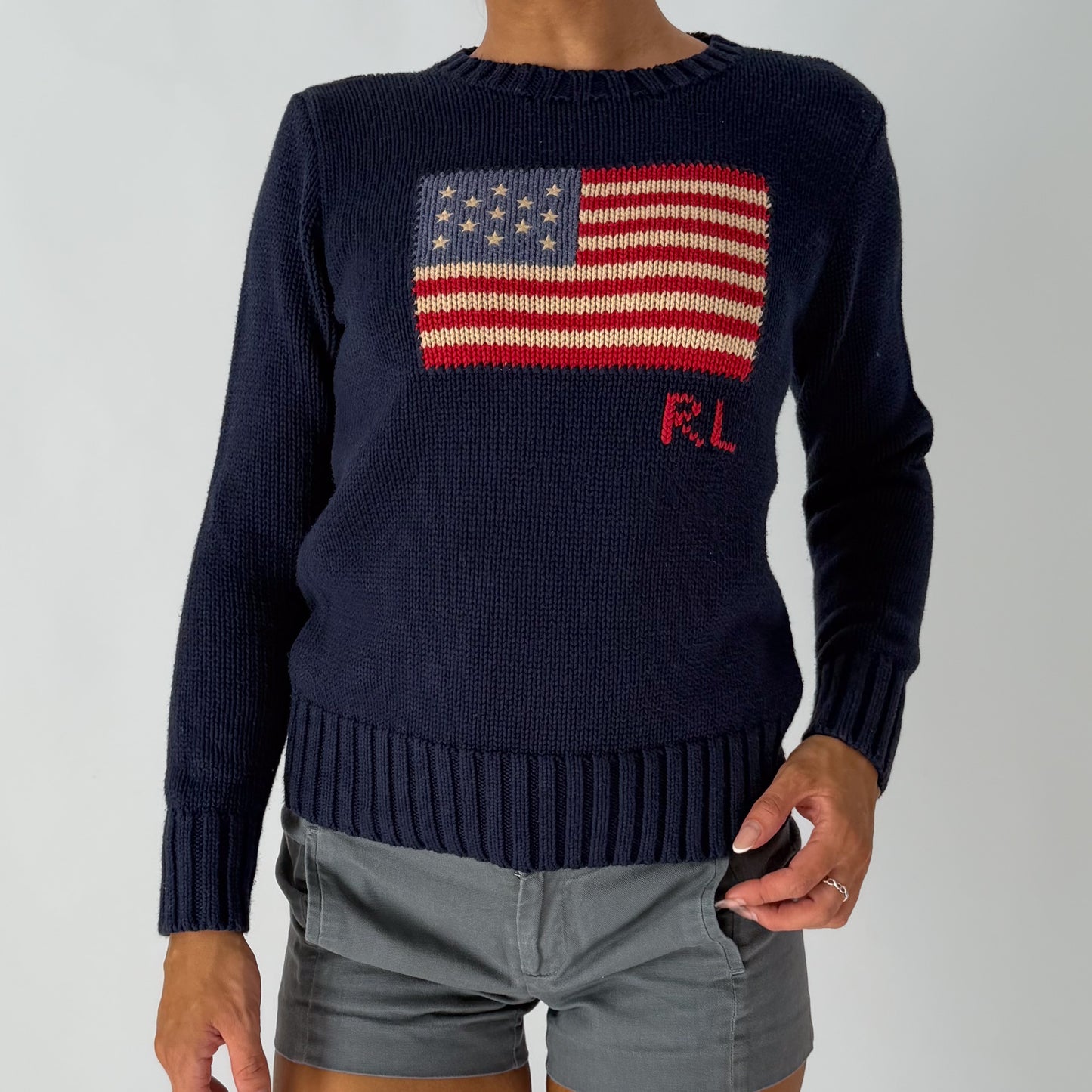 Y2K Polo Ralph Lauren Flag Knit - M