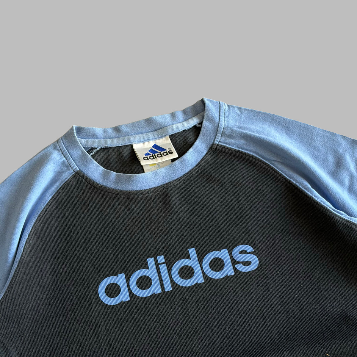 Y2K Adidas Spell Out Raglan Baby Tee - S