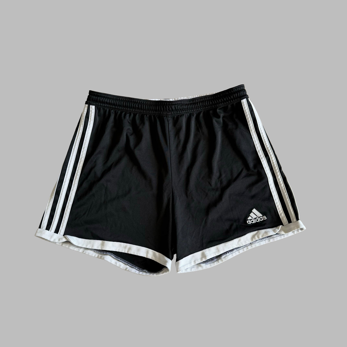 Y2K Adidas Three Stripe Football Shorts - XS/S
