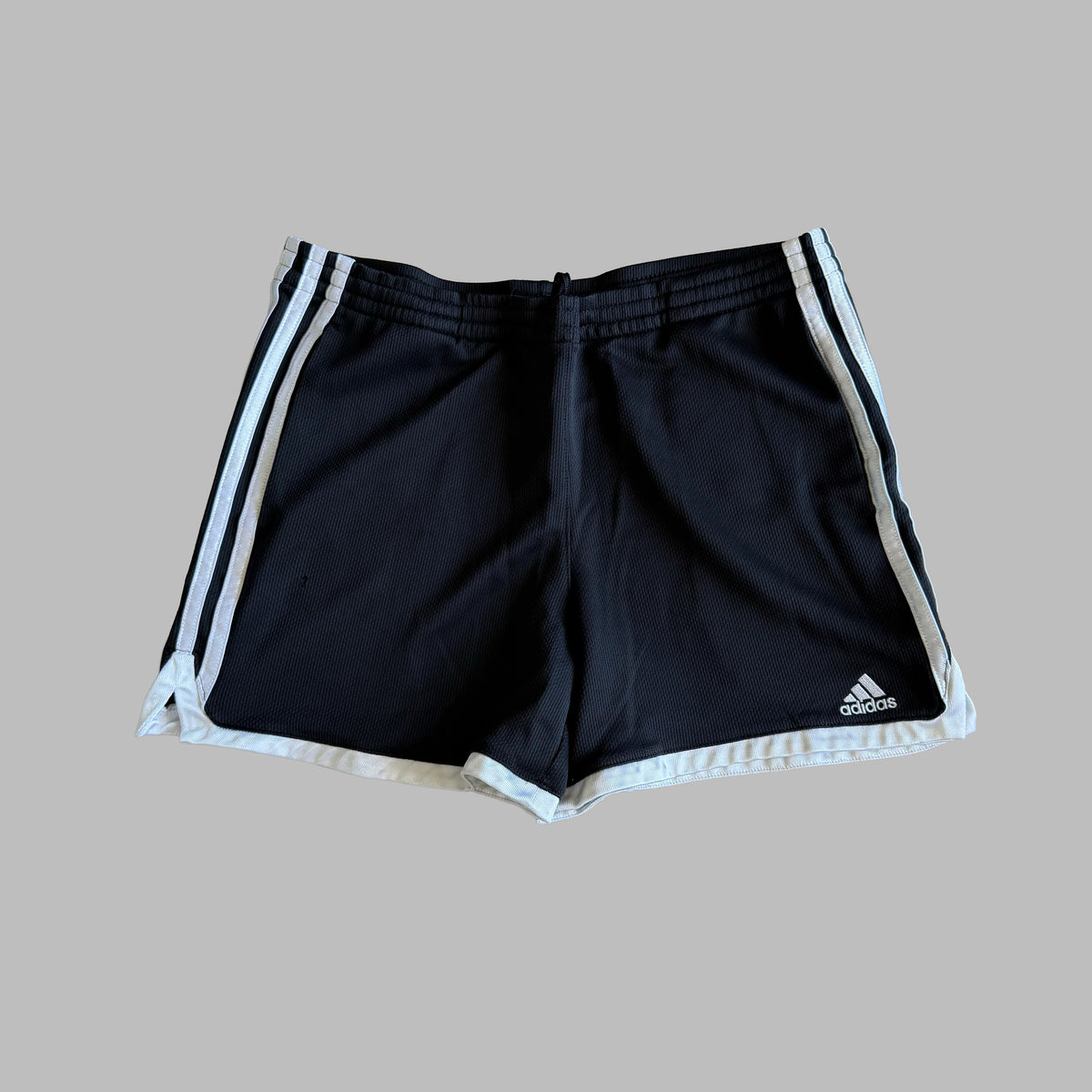 Y2K Adidas Three Stripe Mini Football Shorts - M