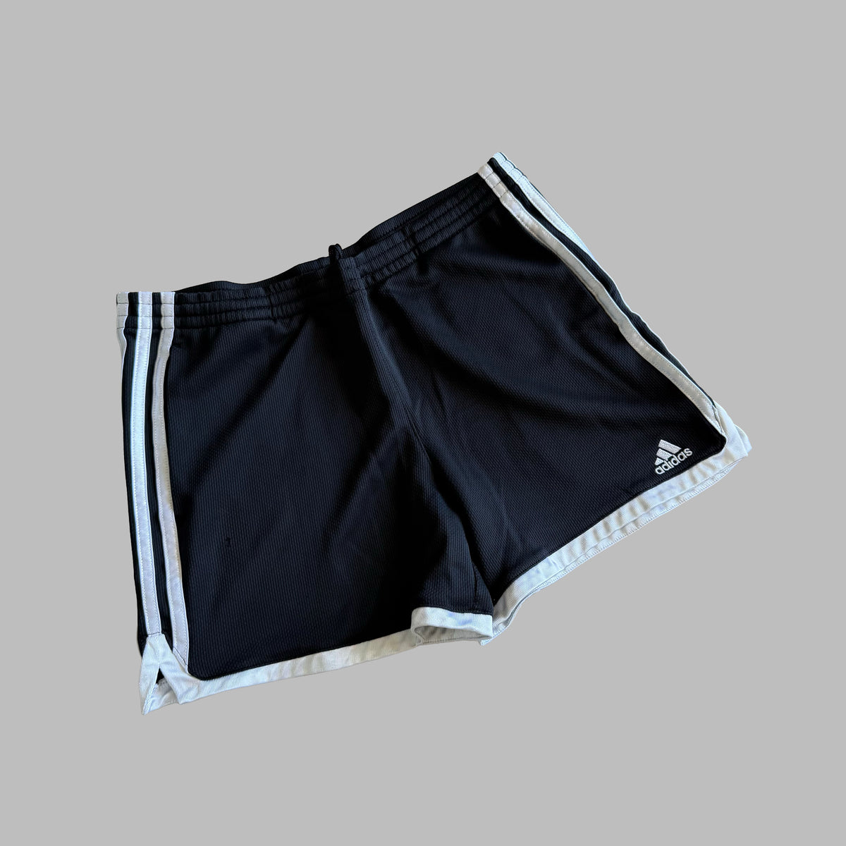 Y2K Adidas Three Stripe Mini Football Shorts - M