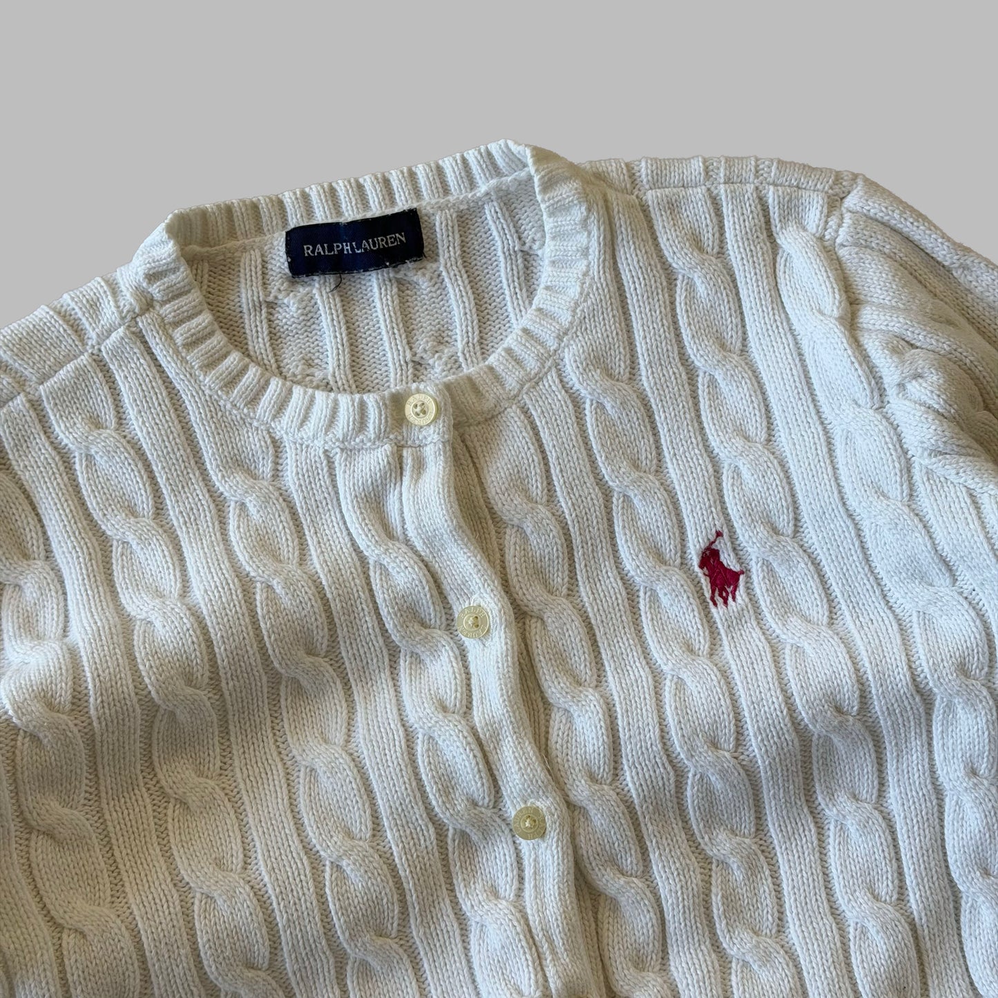 00s Ralph Lauren Cable Knit Cardigan - XS