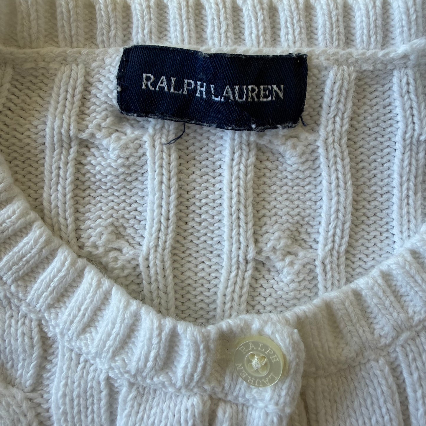 00s Ralph Lauren Cable Knit Cardigan - XS