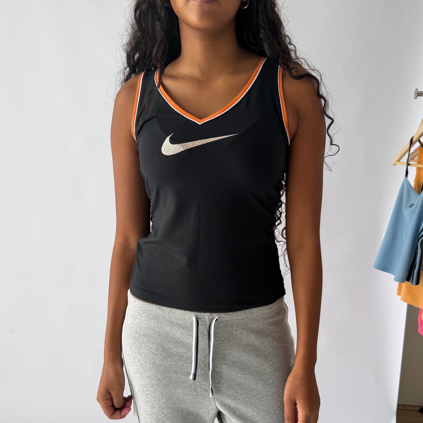 Y2K Nike Centre Swoosh Ringer Tank - S