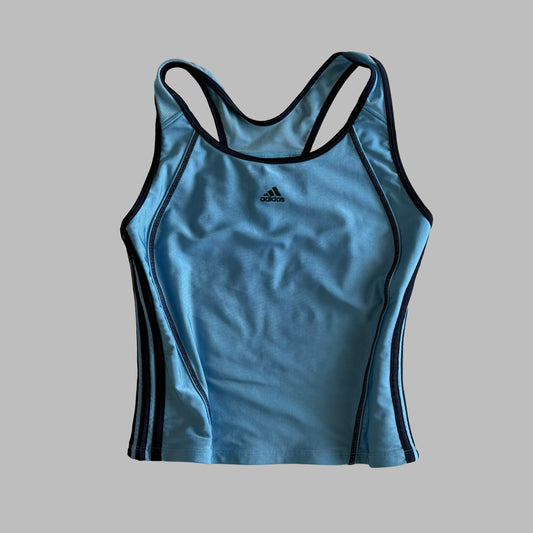 Y2K Adidas Three Stripe Activewear Tank - XS/S