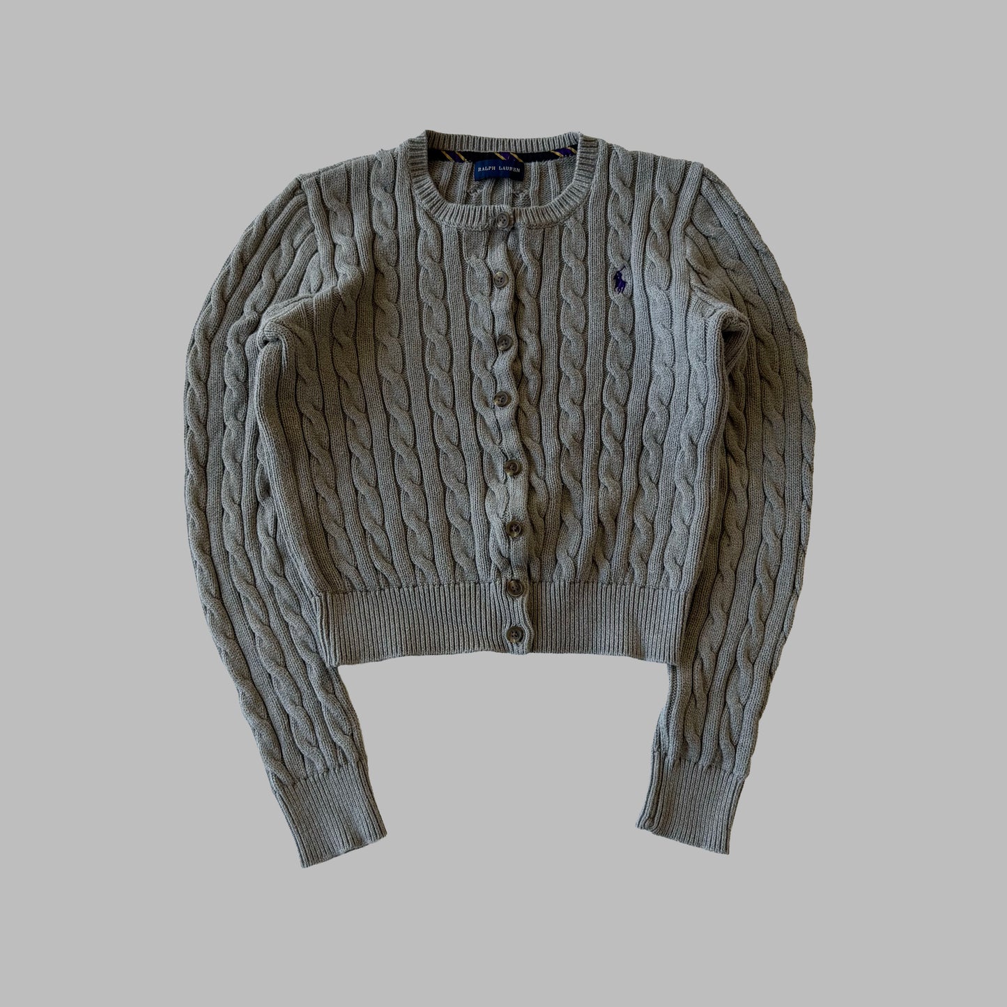00s Ralph Lauren Cable Knit Cardigan - XS