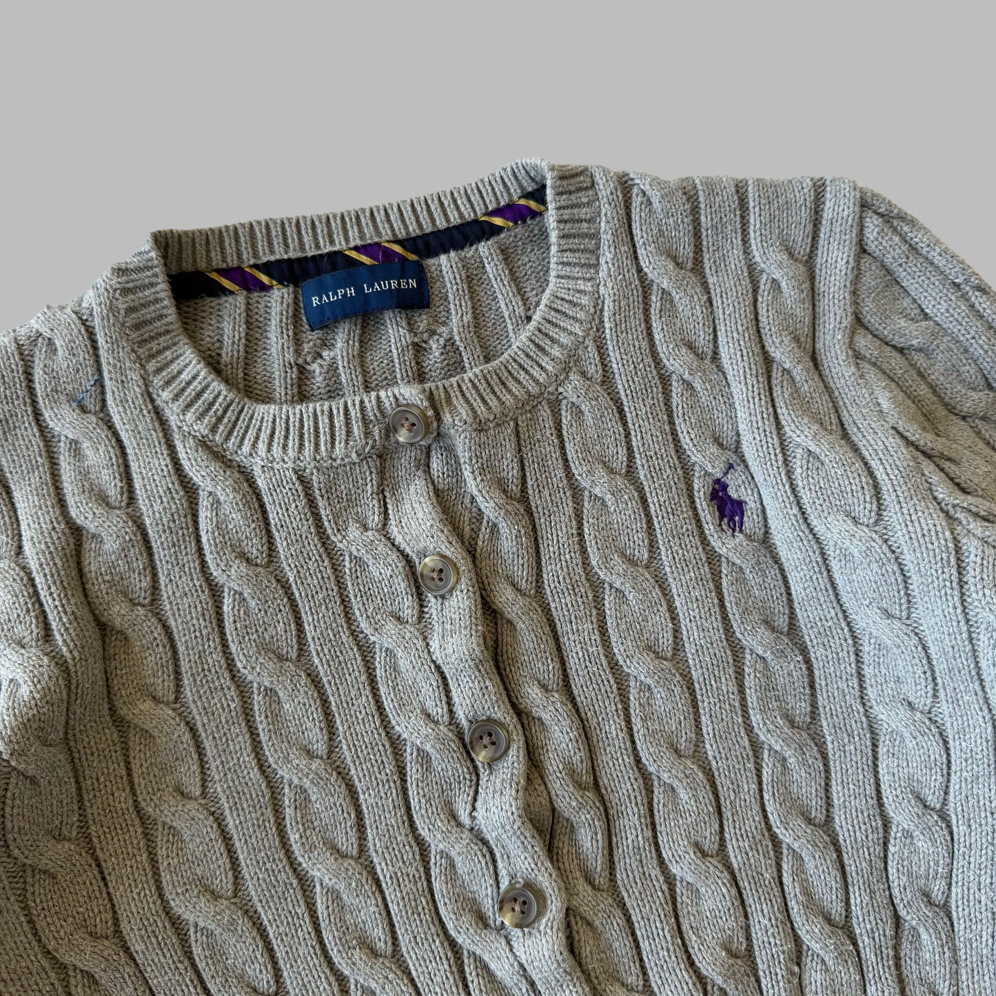 00s Ralph Lauren Cable Knit Cardigan - XS
