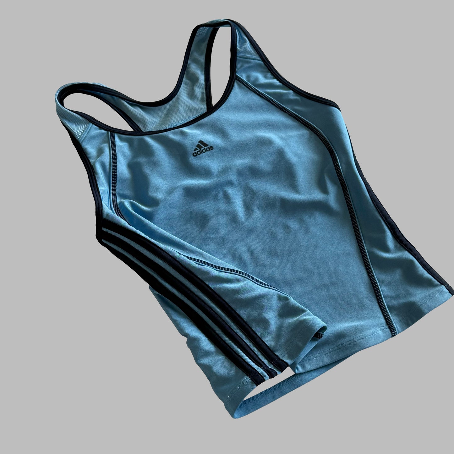Y2K Adidas Three Stripe Activewear Tank - XS/S