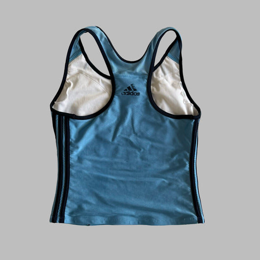 Y2K Adidas Three Stripe Activewear Tank - XS/S