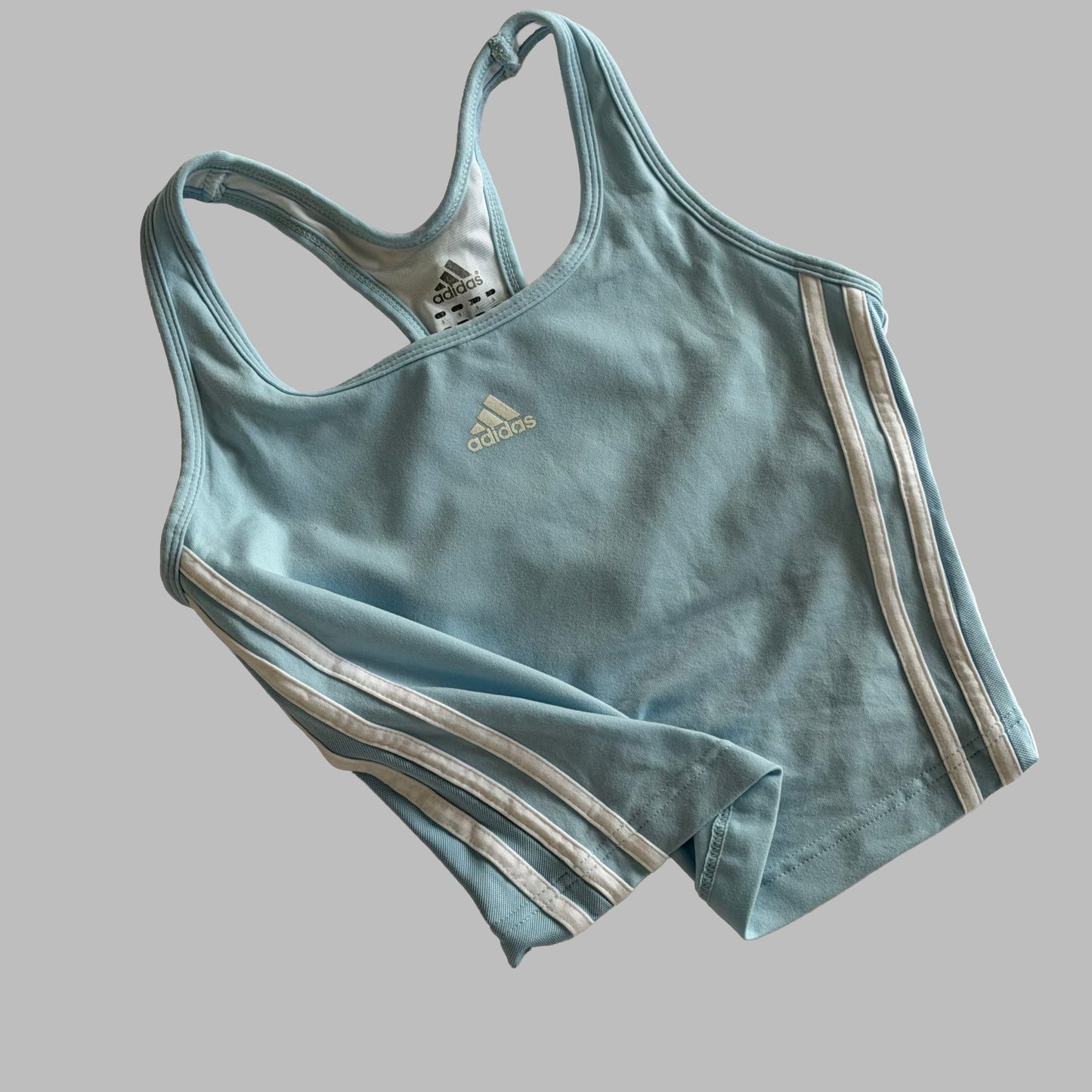 Y2K Adidas Three Stripe Racer-back Activewear Tank - S