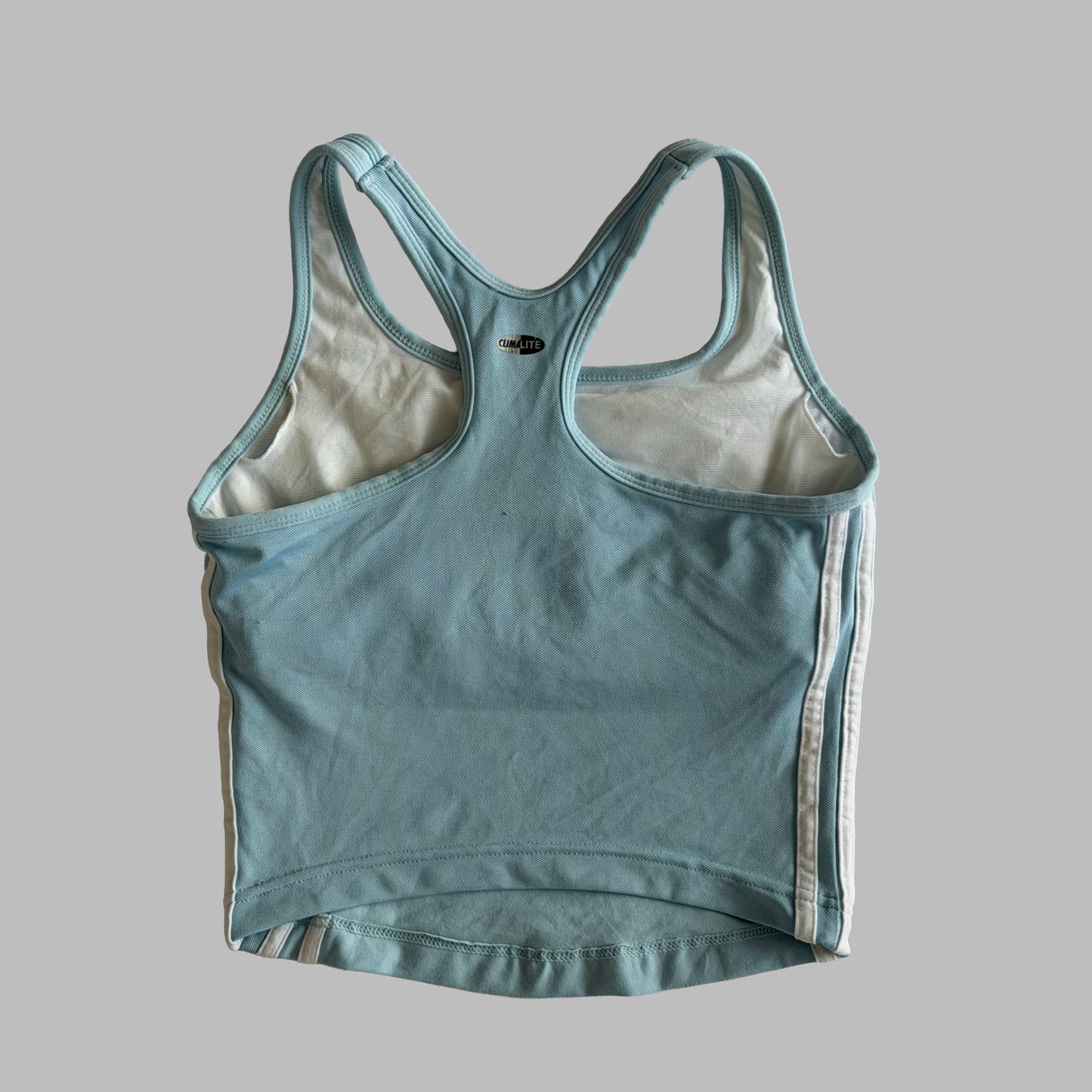 Y2K Adidas Three Stripe Racer-back Activewear Tank - S