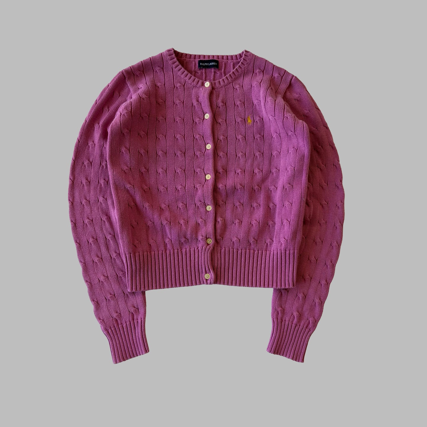 00s Ralph Lauren Cable Knit Cardigan - Small