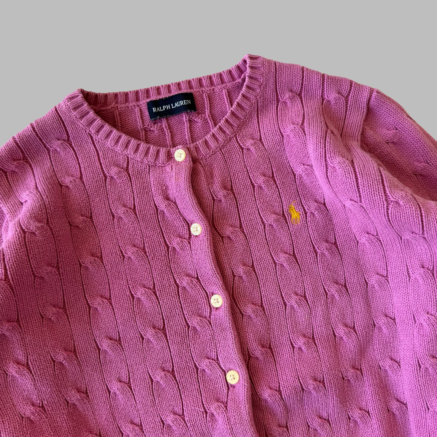 00s Ralph Lauren Cable Knit Cardigan - Small