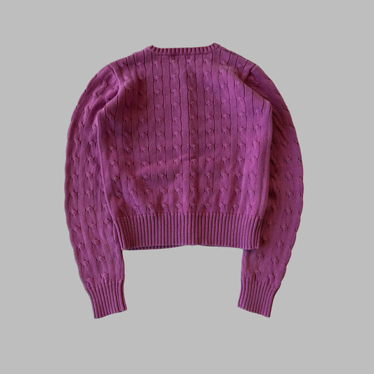 00s Ralph Lauren Cable Knit Cardigan - Small