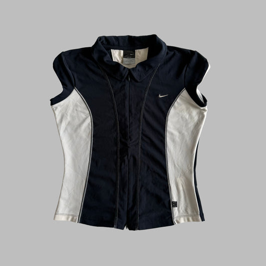 Y2K Nike Zip Front Activewear Top - S/M