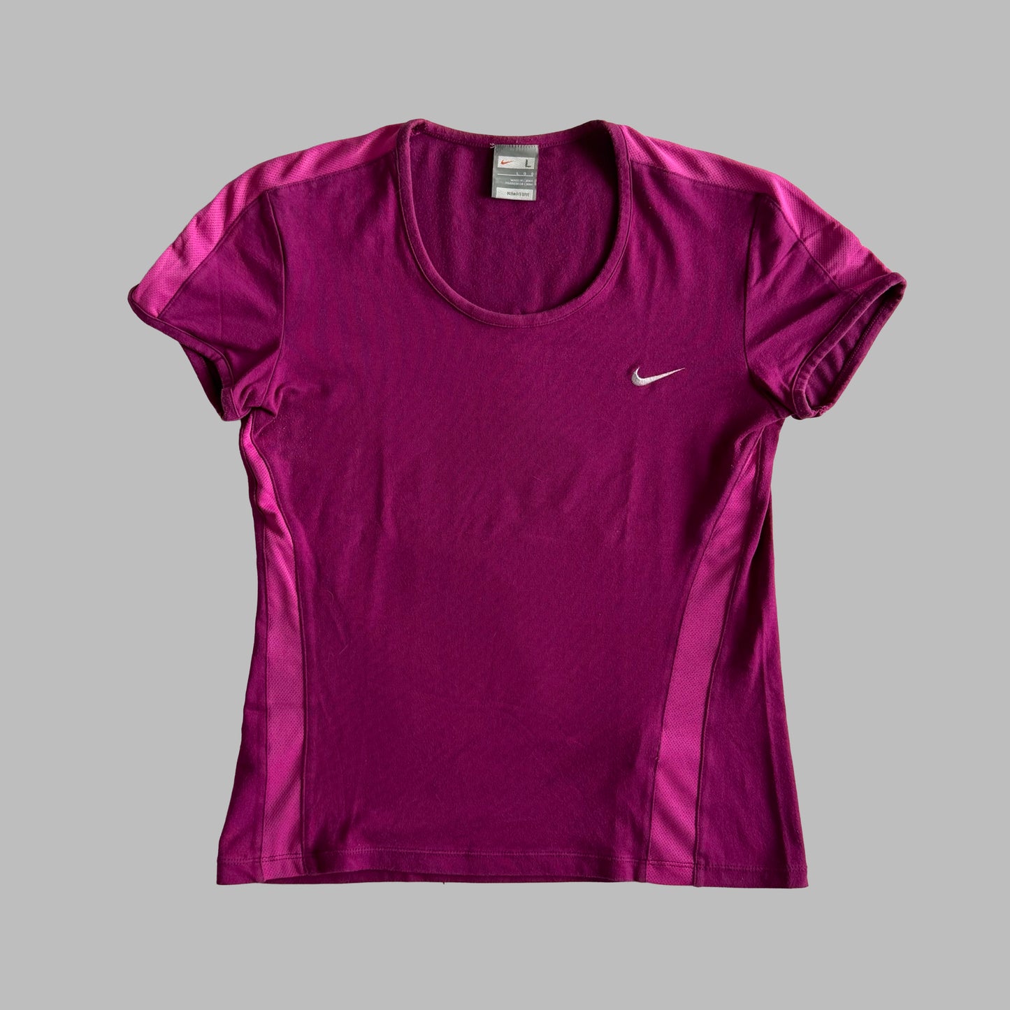 Y2K Nike Panelled Activerwear Top - L