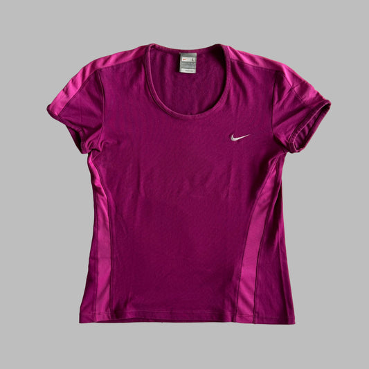 Y2K Nike Panelled Activerwear Top - L