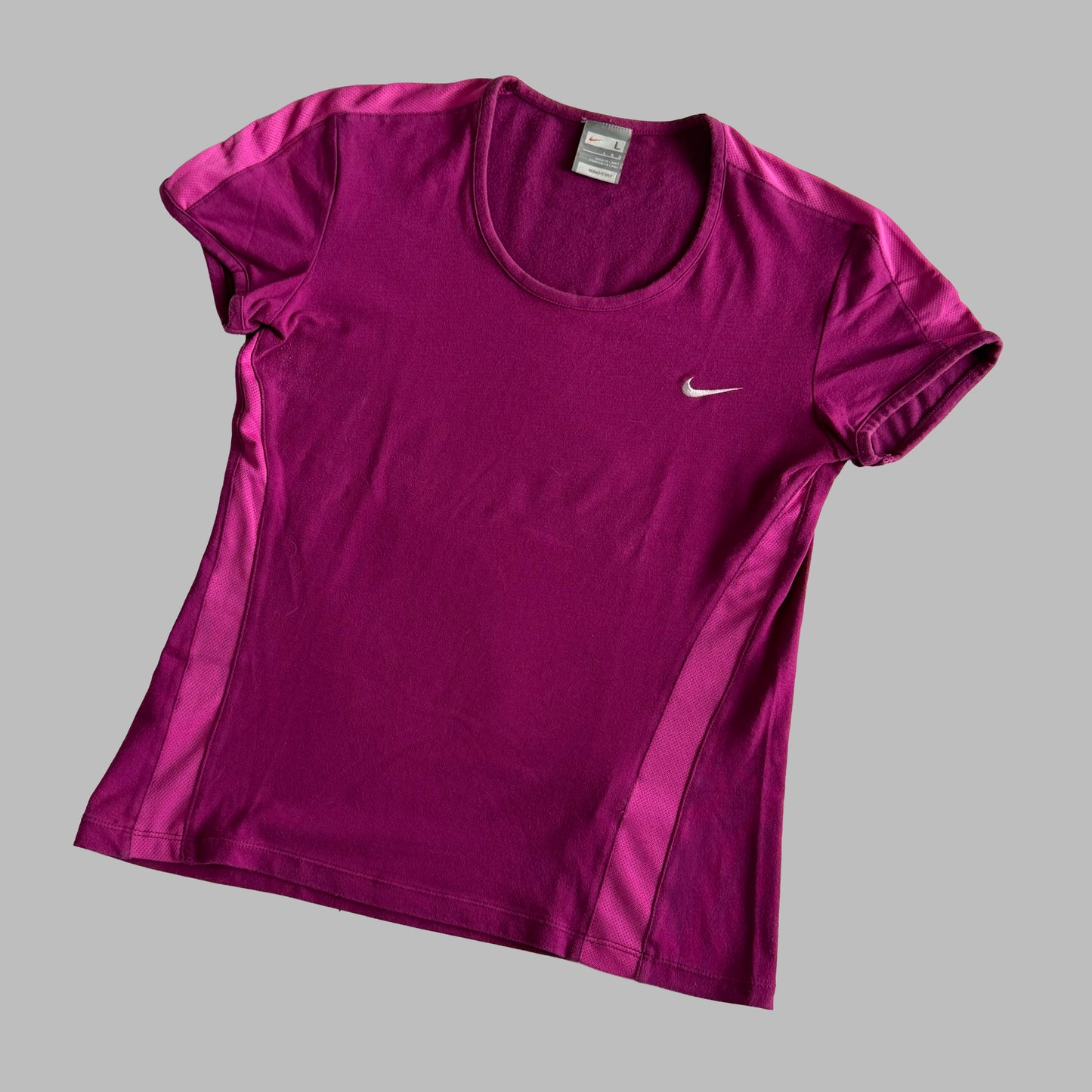 Y2K Nike Panelled Activerwear Top - L