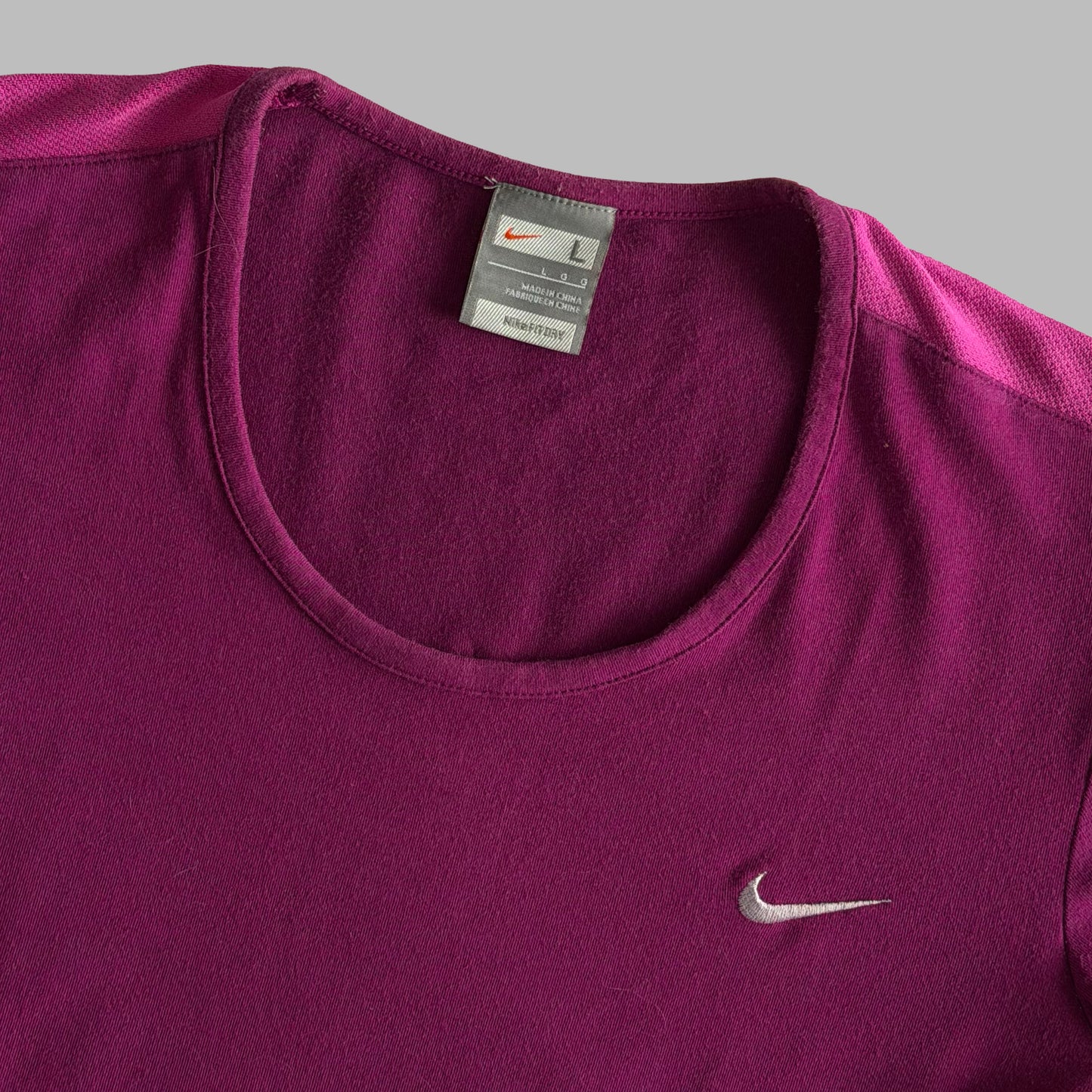 Y2K Nike Panelled Activerwear Top - L