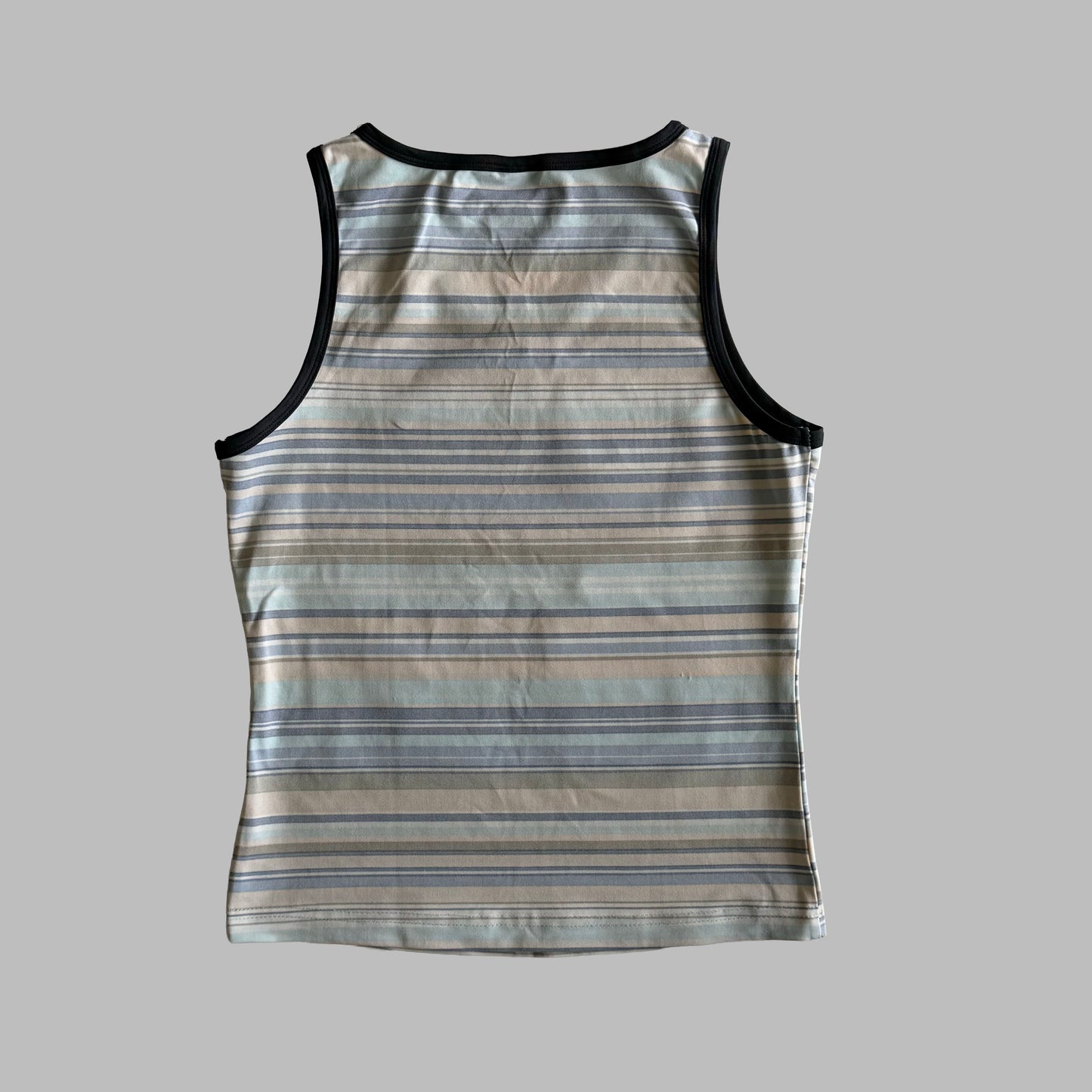 Y2K Nike Striped V-neck Activewear Tank - L/XL