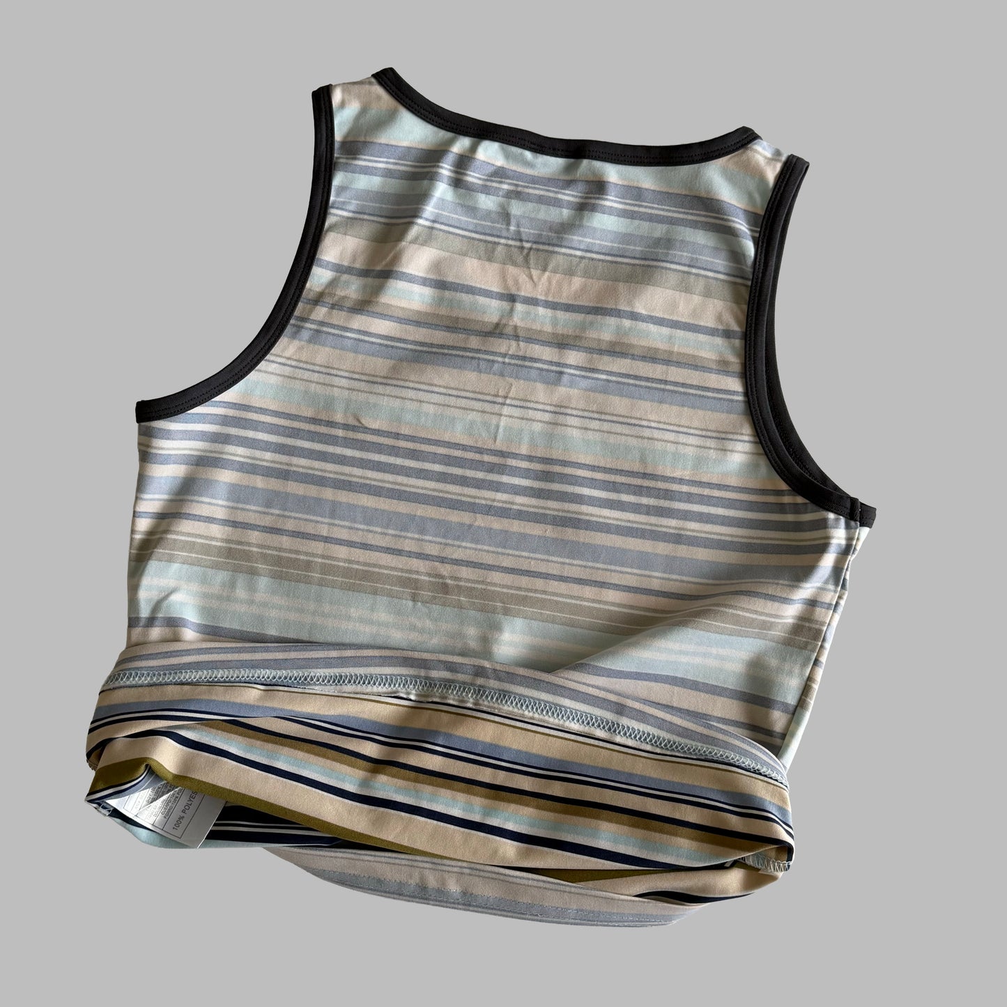 Y2K Nike Striped V-neck Activewear Tank - L/XL