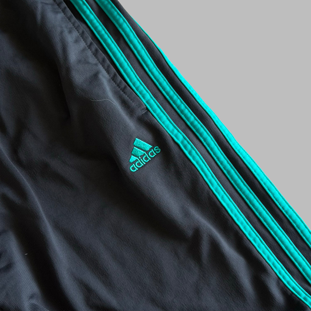 Y2K Adidas Three Stripe Wide Leg Track Pants - S