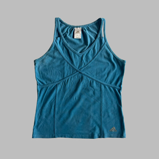 Y2K Adidas Wrap Front Activewear Top - M/L