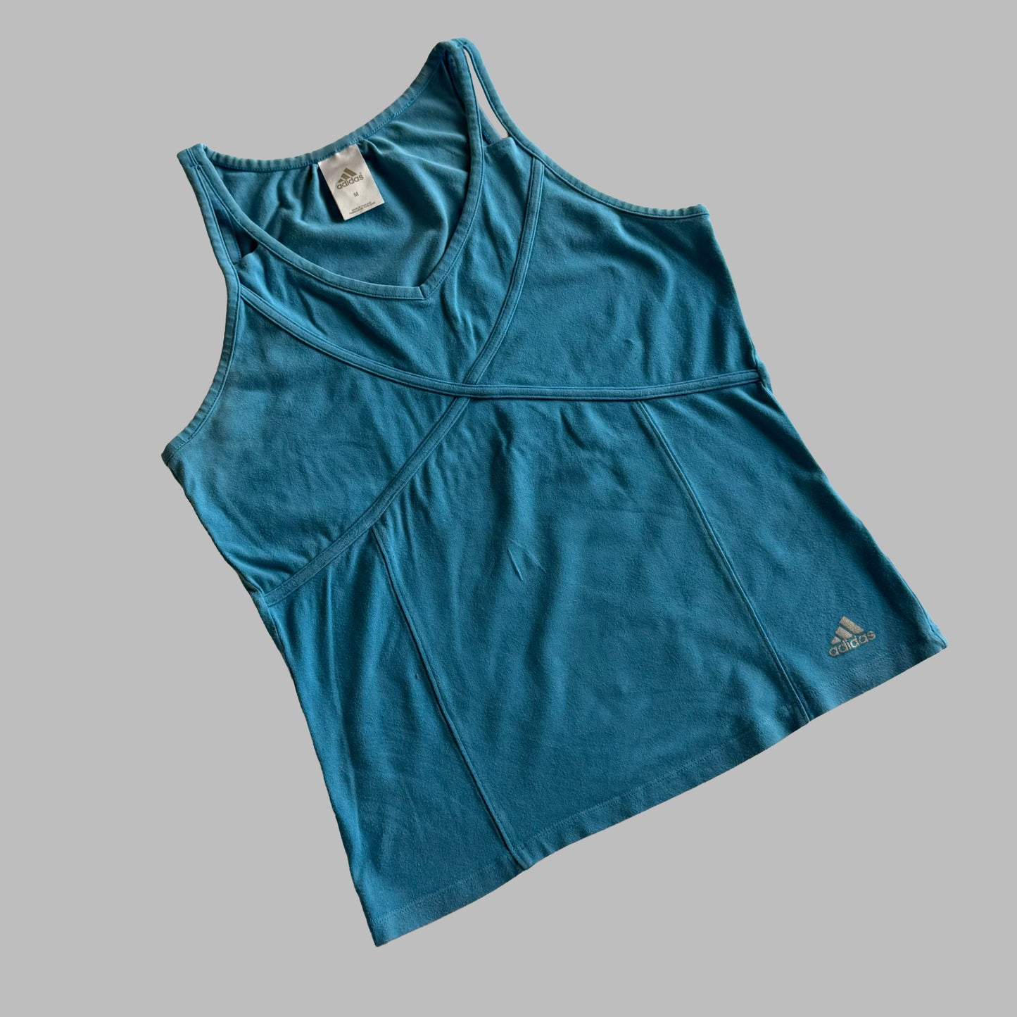 Y2K Adidas Wrap Front Activewear Top - M/L