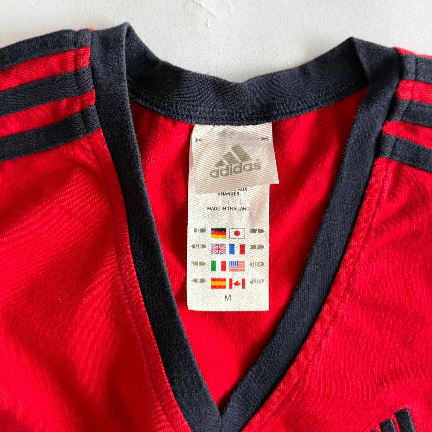 90s Adidas Ringer V-Neck Activewear Tank - M