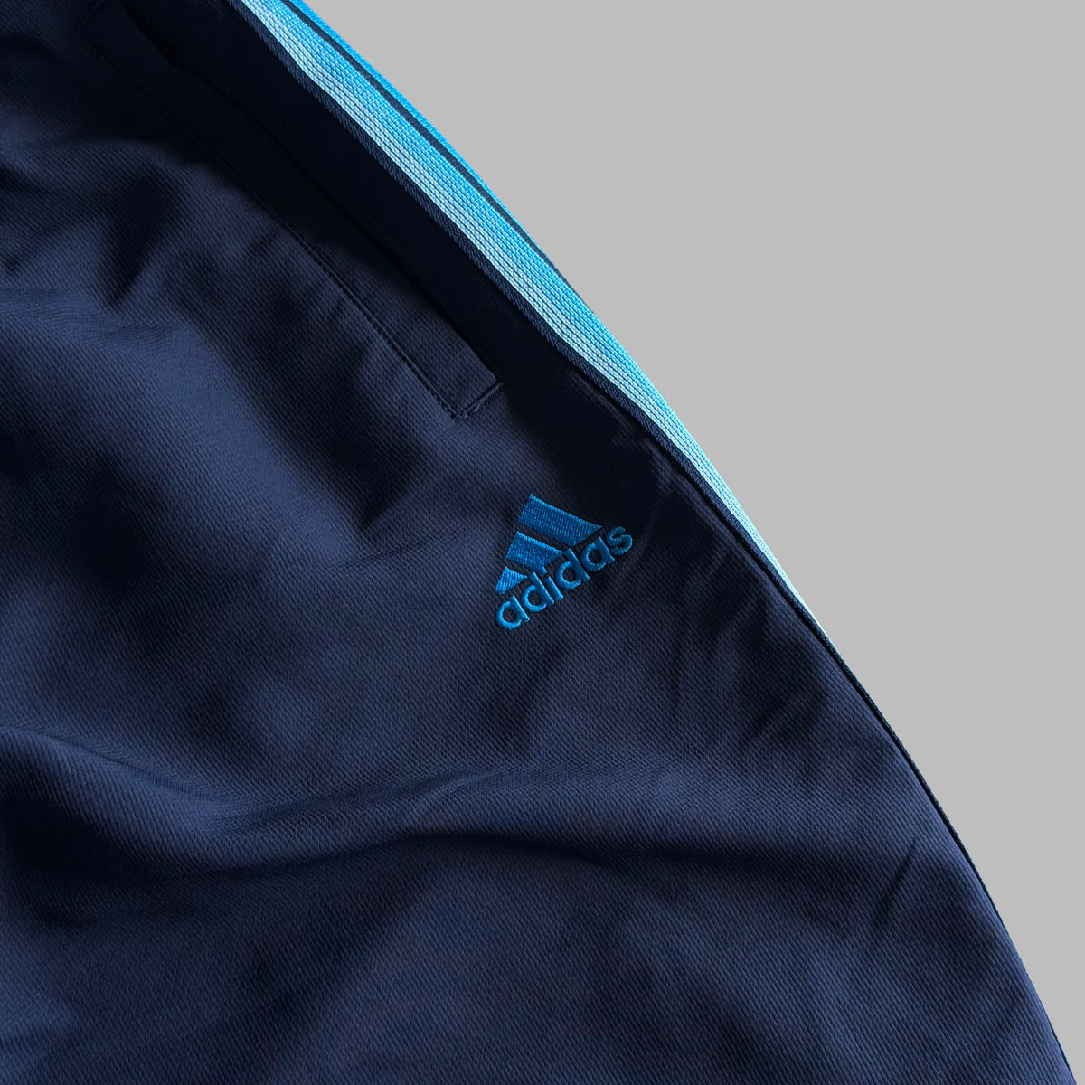 Y2K Adidas Three Stripe Baggy Track Pants - M