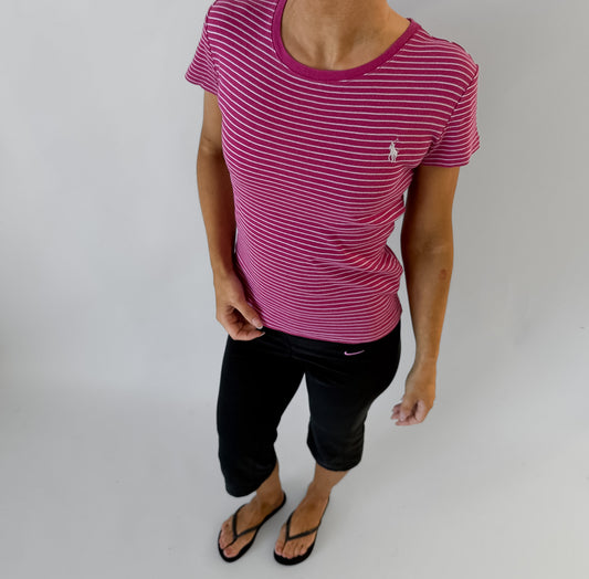 Ralph Lauren Fitted Striped Baby Tee - M