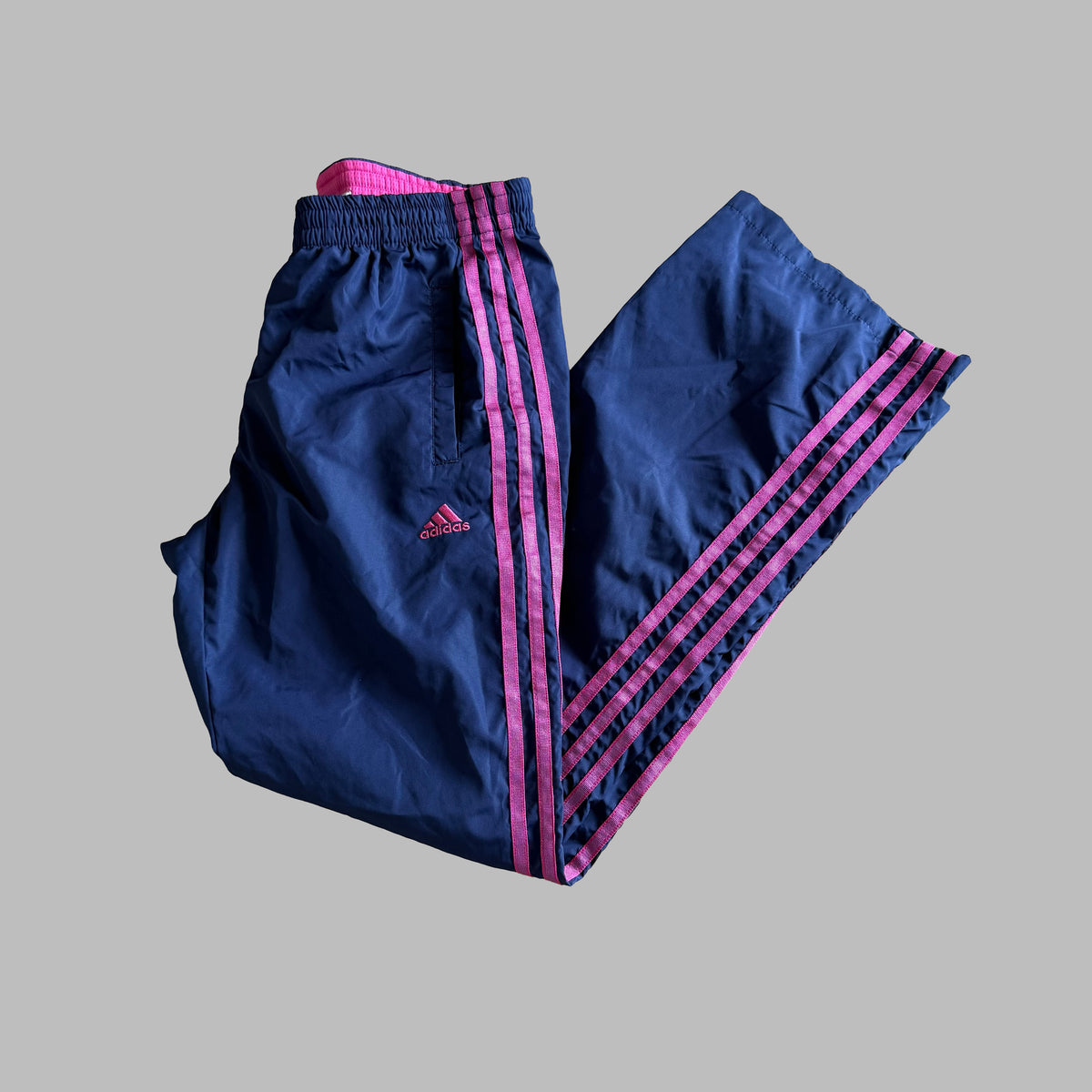 Y2K Adidas Three Stripe Track Pants - S