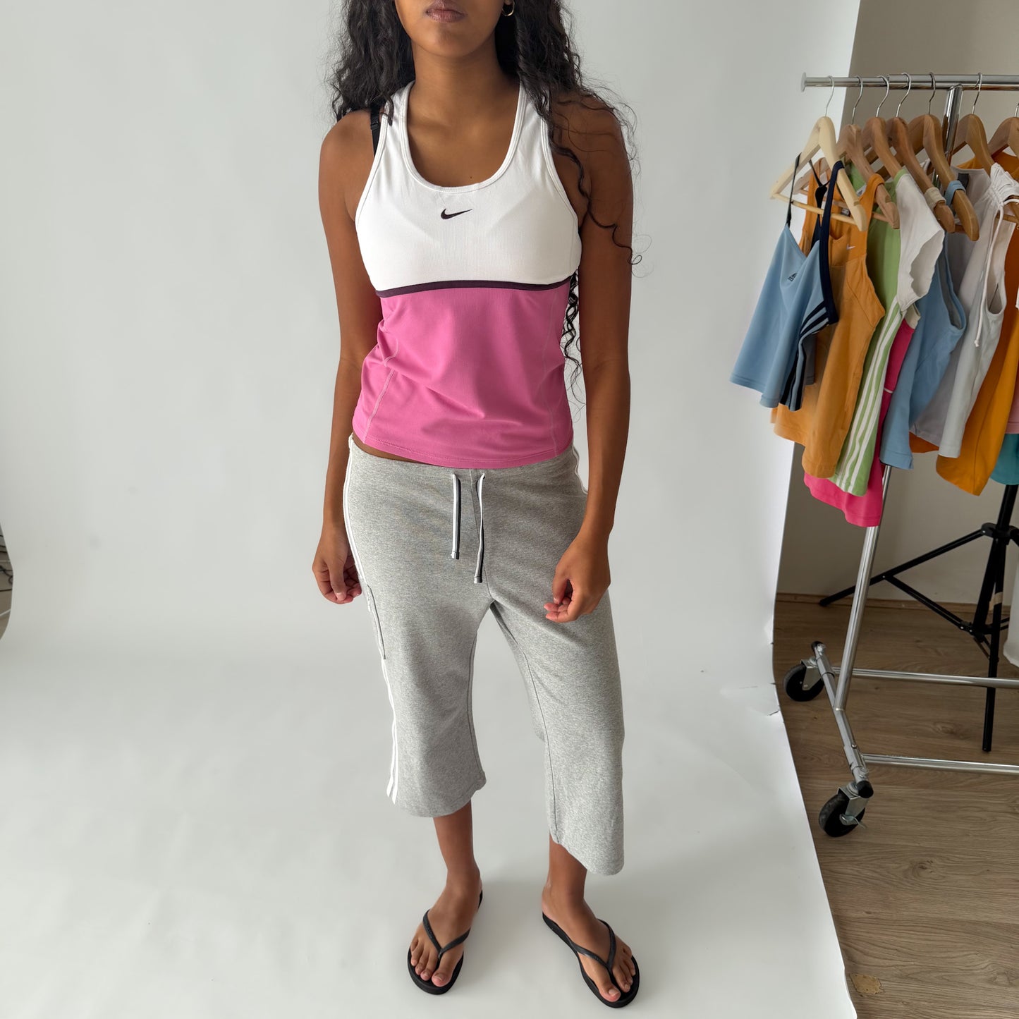 Y2K Nike Panelled Activewear Racer Back Tank - L