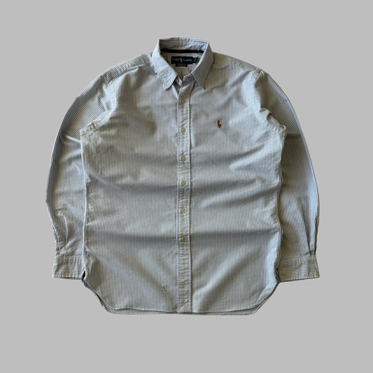 90s Ralph Lauren Striped Button Up Shirt - Medium