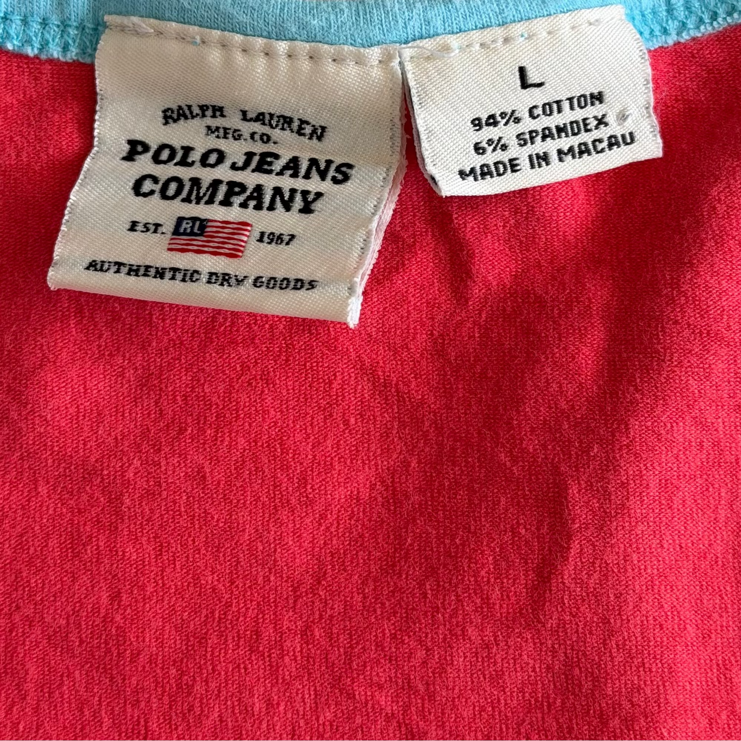 Y2K Ralph Lauren Polo Jeans Co Colour Block Tank - L