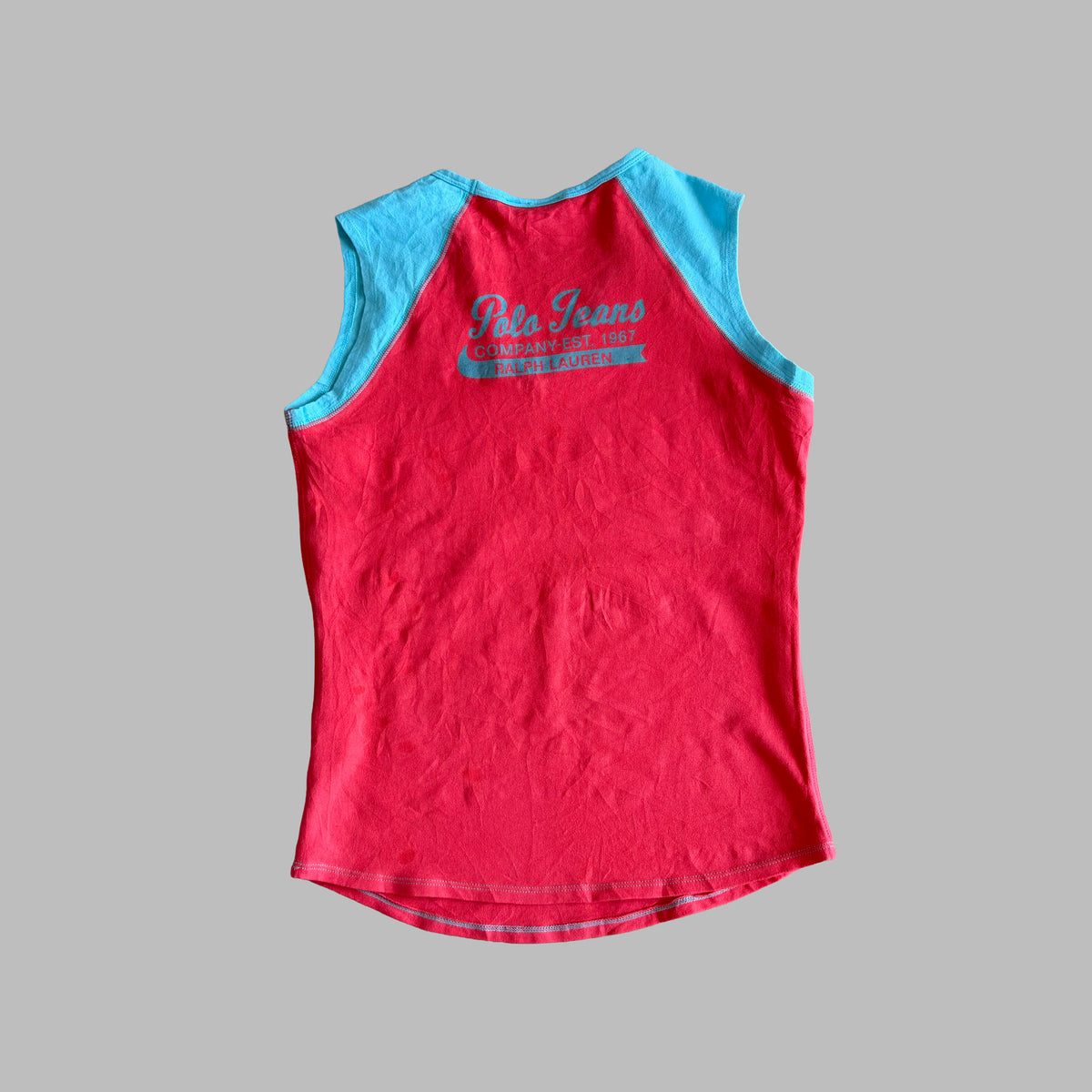 Y2K Ralph Lauren Polo Jeans Co Colour Block Tank - L