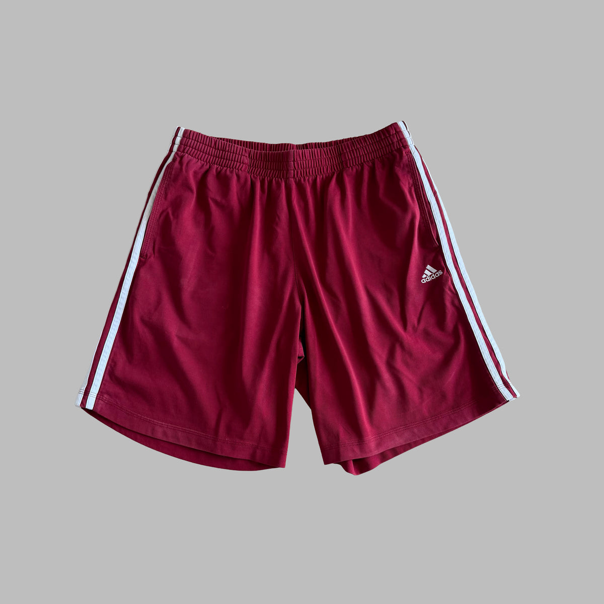 Y2K Adidas Three Stripe Cotton Shorts - L