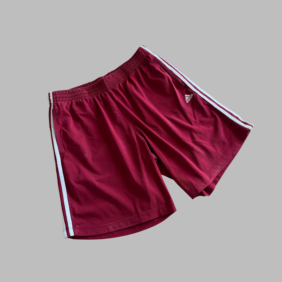 Y2K Adidas Three Stripe Cotton Shorts - L