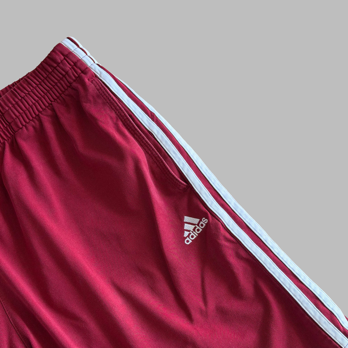 Y2K Adidas Three Stripe Cotton Shorts - L