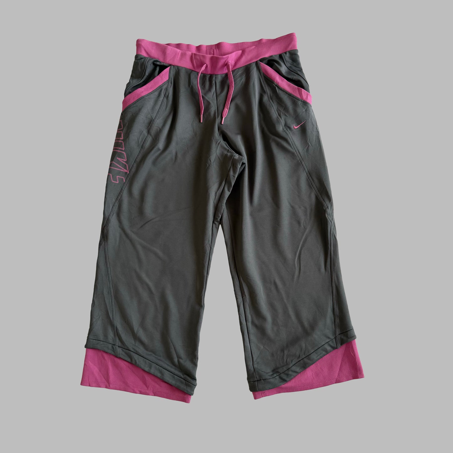 Y2K Nike Spell Out Activewear Capris - S