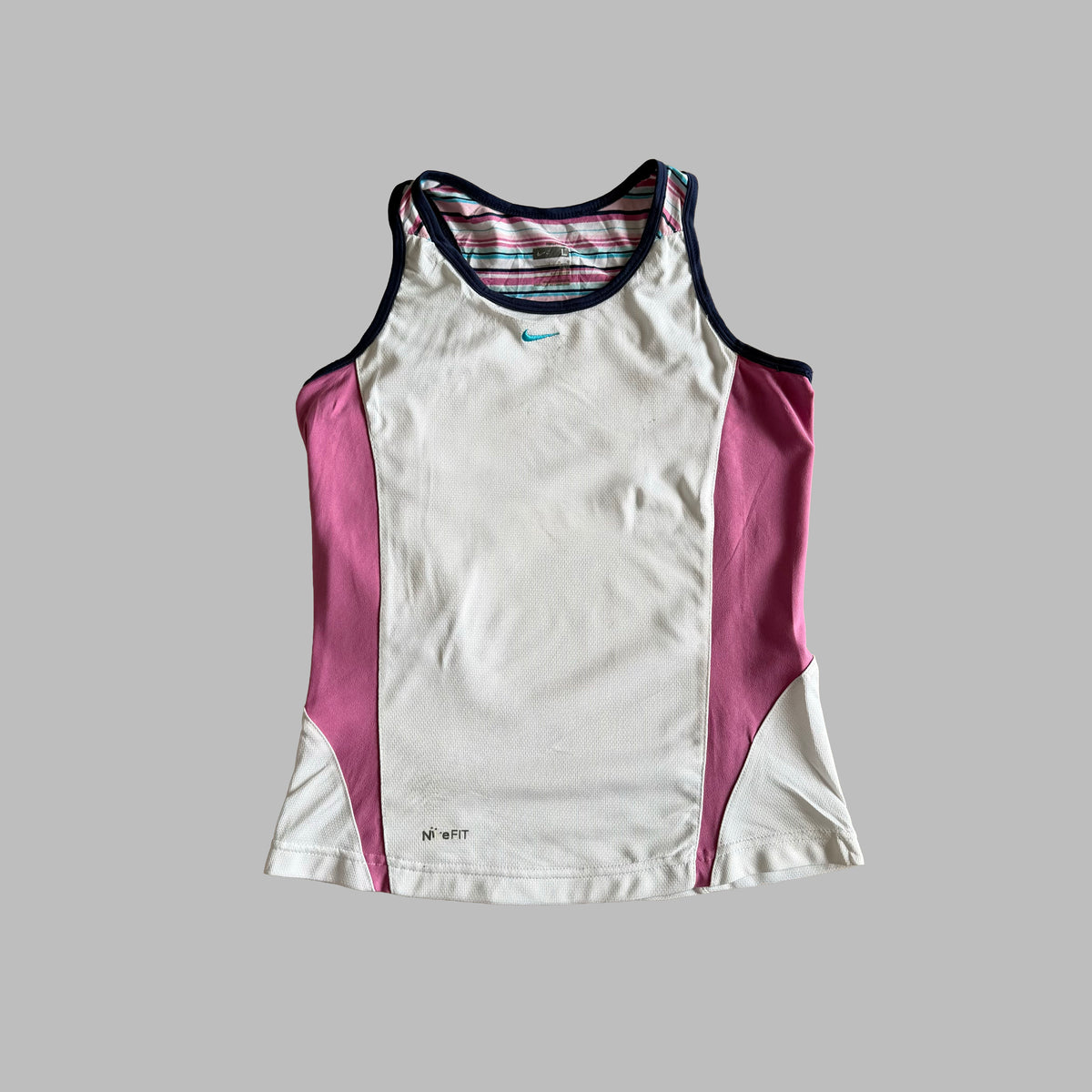 Y2K Nike Panelled Ringer Activewear Tank - M/L
