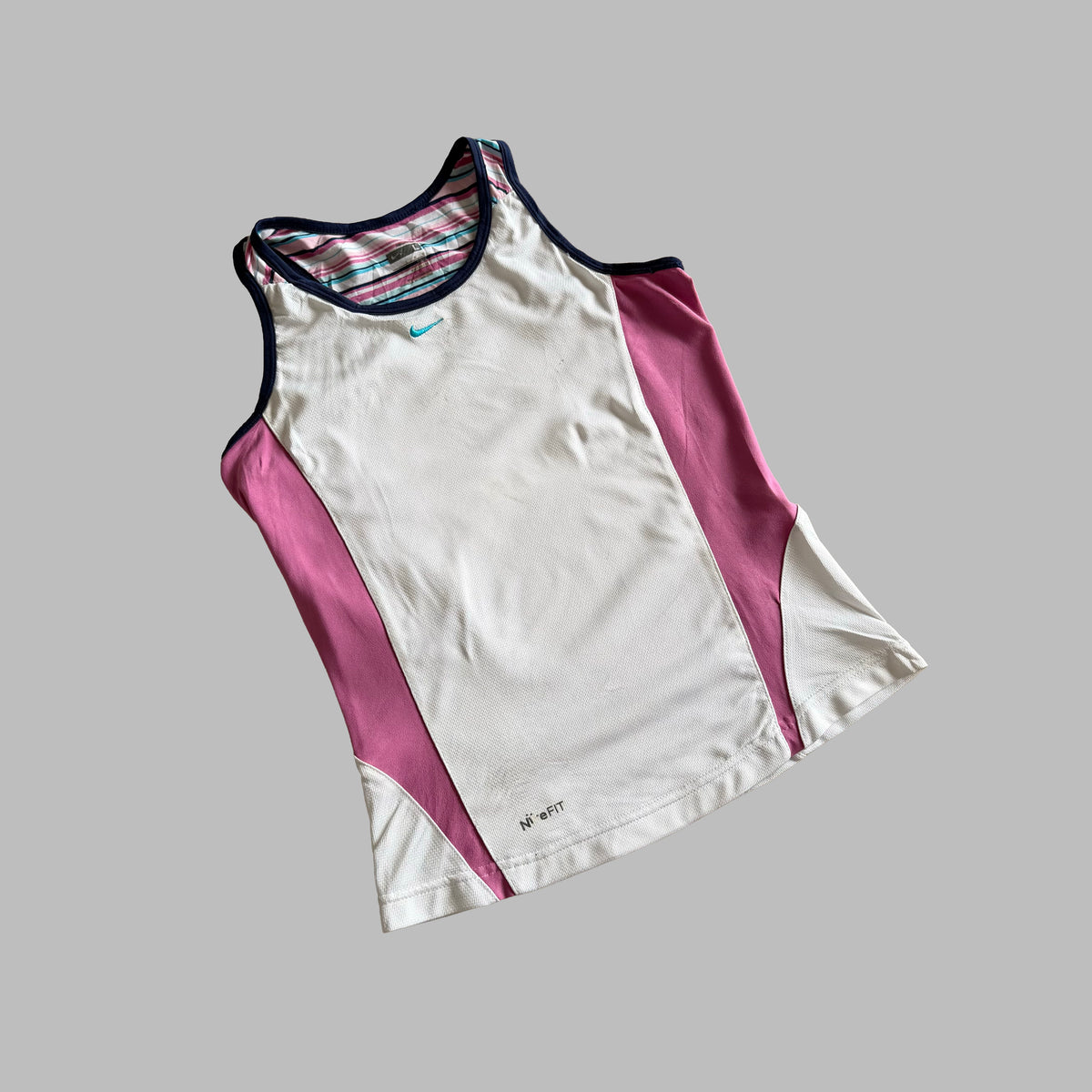 Y2K Nike Panelled Ringer Activewear Tank - M/L