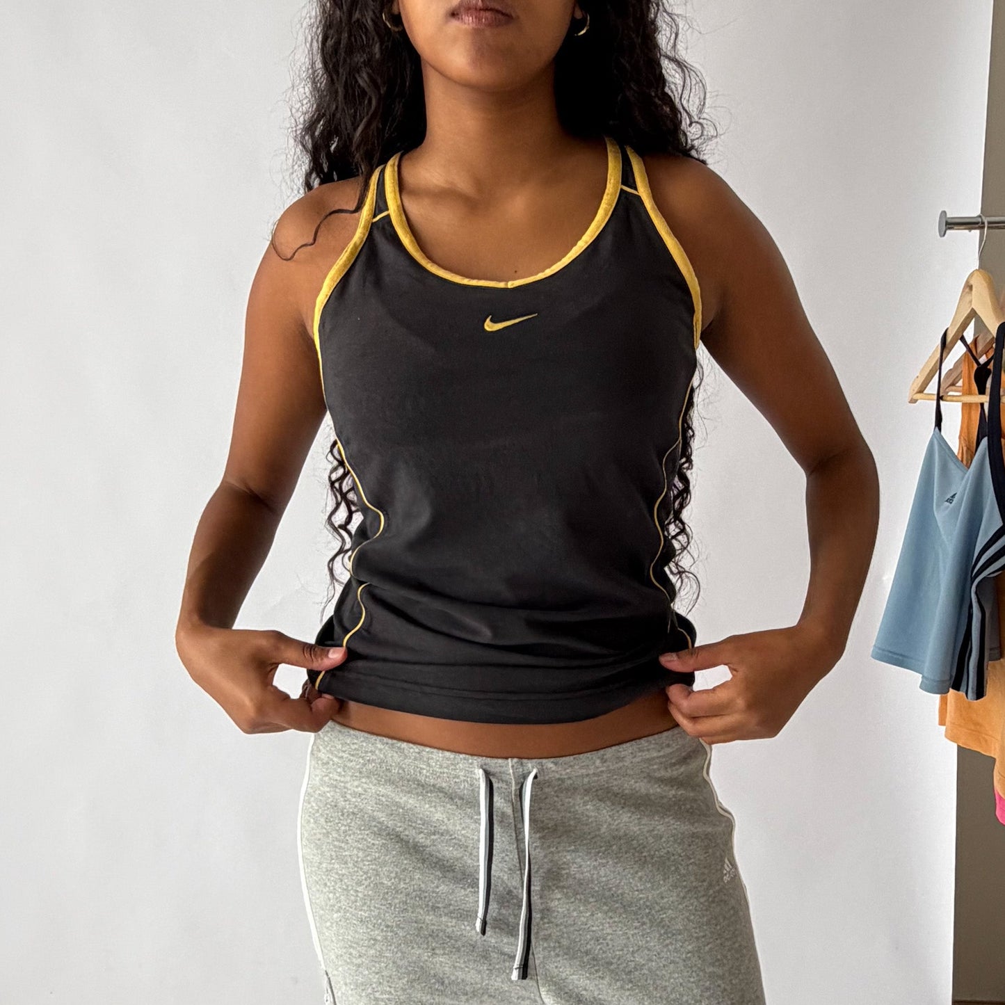 Y2K Nike Striped Racer Back Tank - L