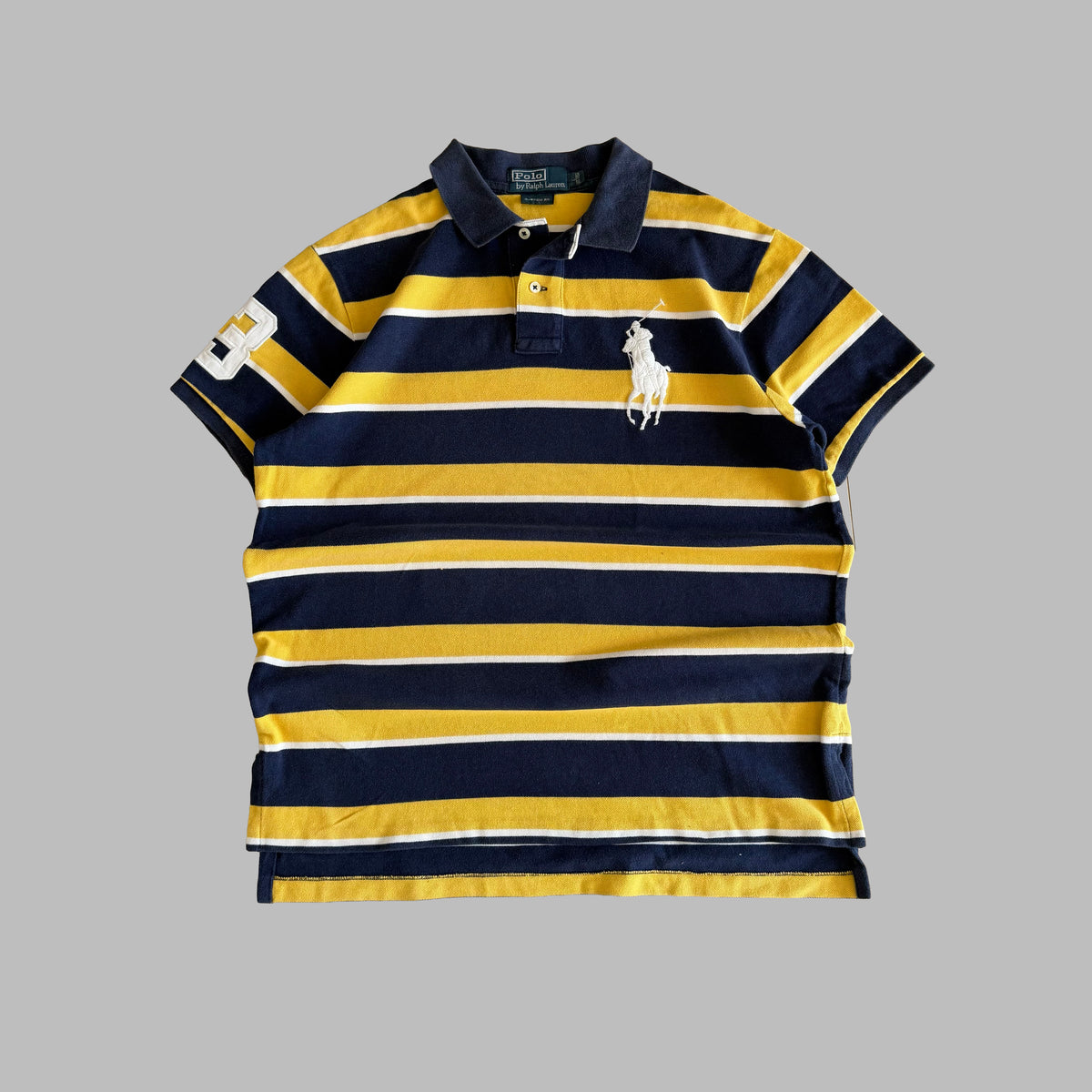 90s Ralph Lauren Striped Polo T-Shirt - L